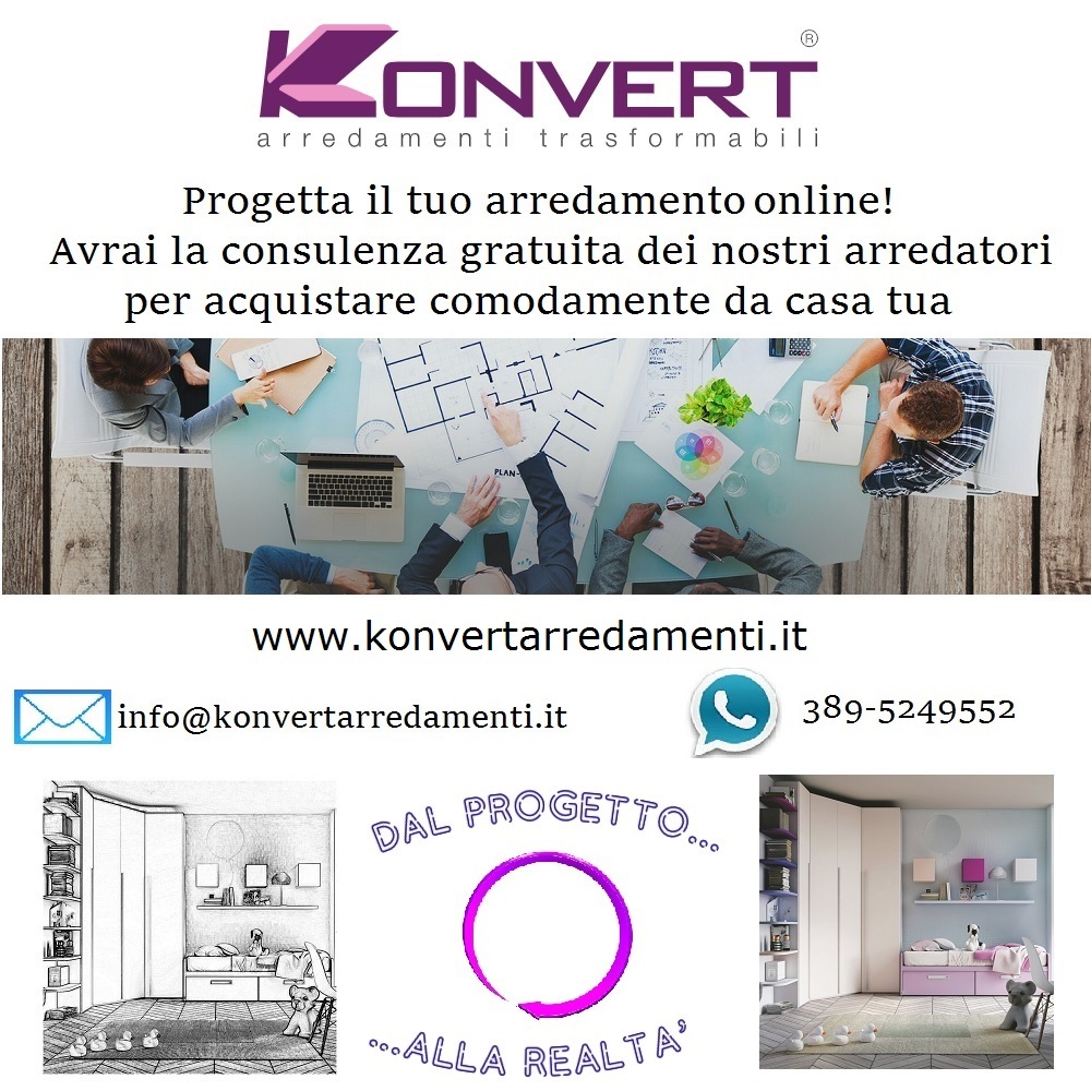 Progettazione e vendita online di arredamento da Konvert Arredamenti a Torino